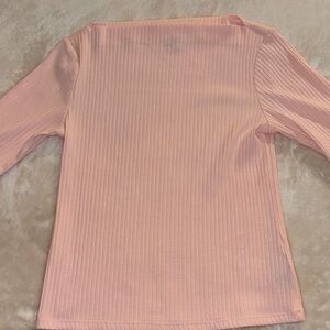 Old Navy Light Pink Ribbed Long Sleeve Top